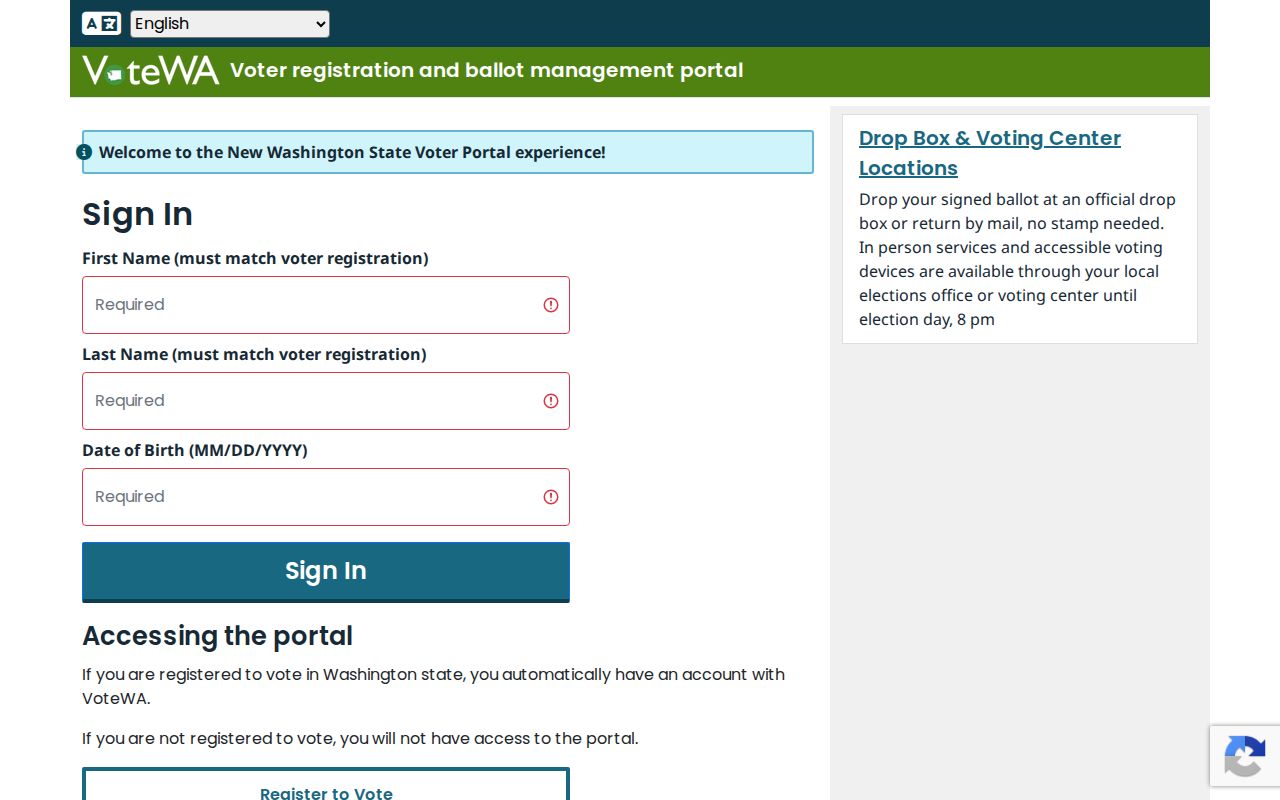 Bonney Lake voter registration records VoteWA lookup